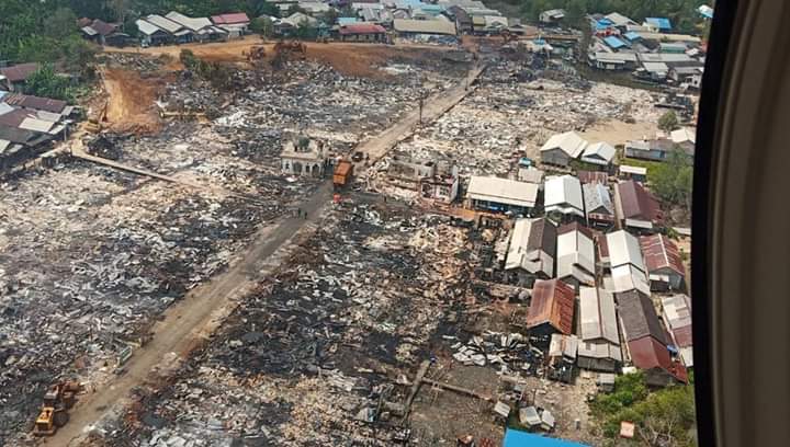 Kebakaran Hebat Terjadi Di Pulau Sebuku