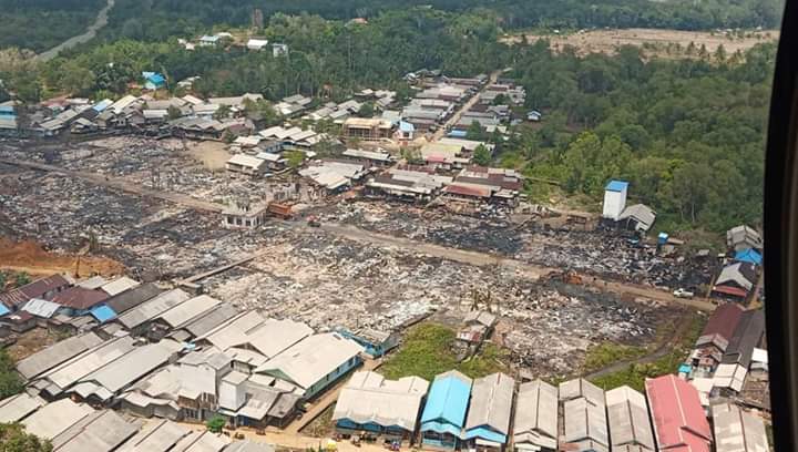 Kebakaran Hebat Terjadi Di Pulau Sebuku