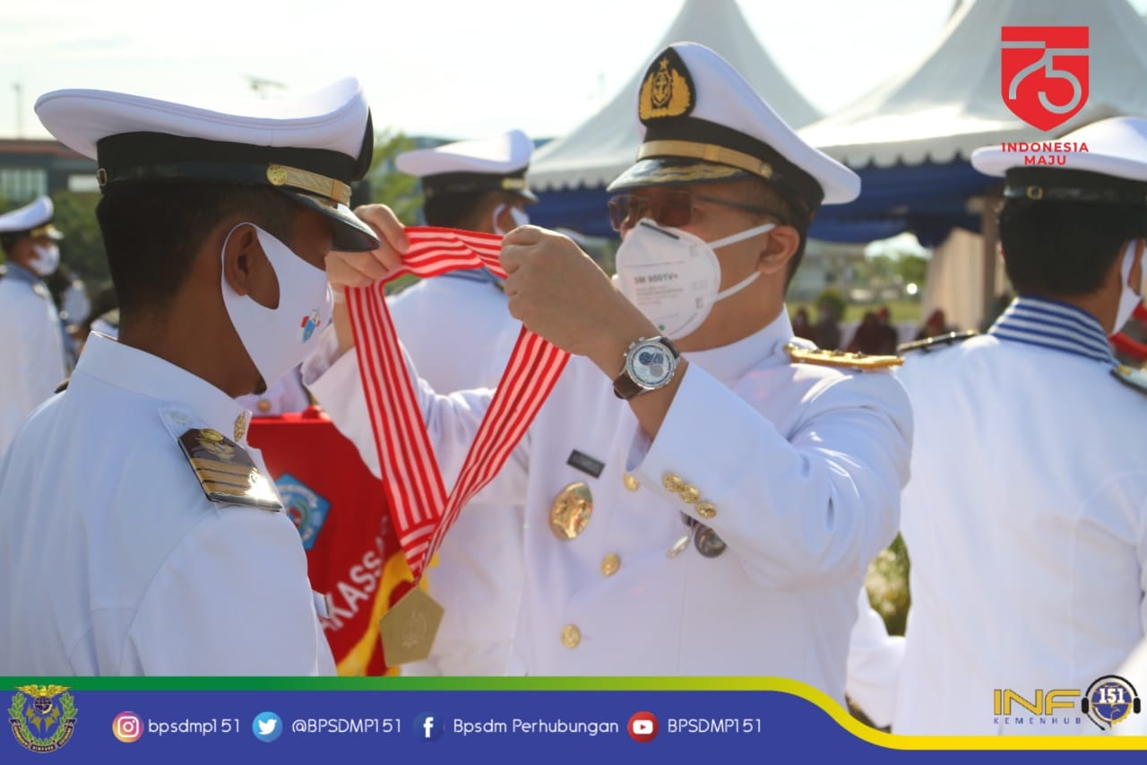 New Normal, Kepala BPSDM Kembali Lantik Perwira Transportasi Laut sesuai Protokol Kesehatan