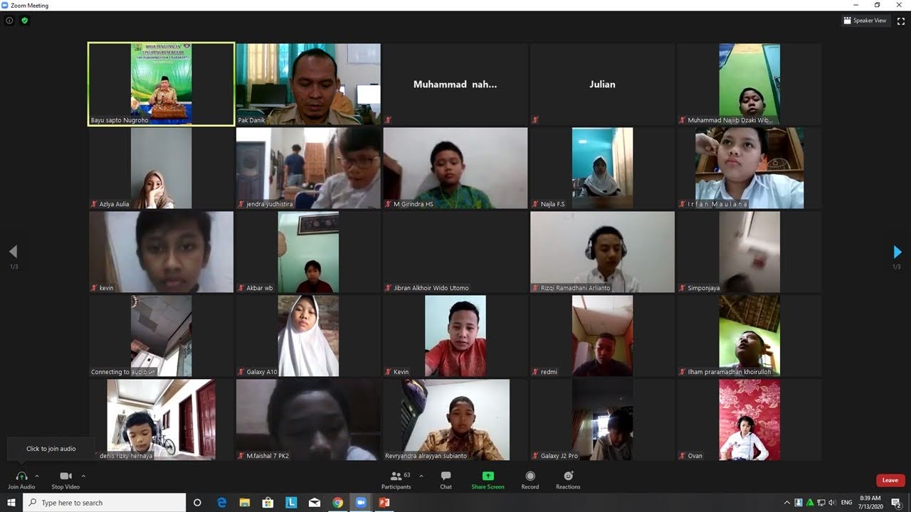 MPLS Online sarana mengenal sekolah dan menjalin kedekatan dengan Siswa-Siswi Baru SMP Muhammadiyah 1 Simpon Surakarta