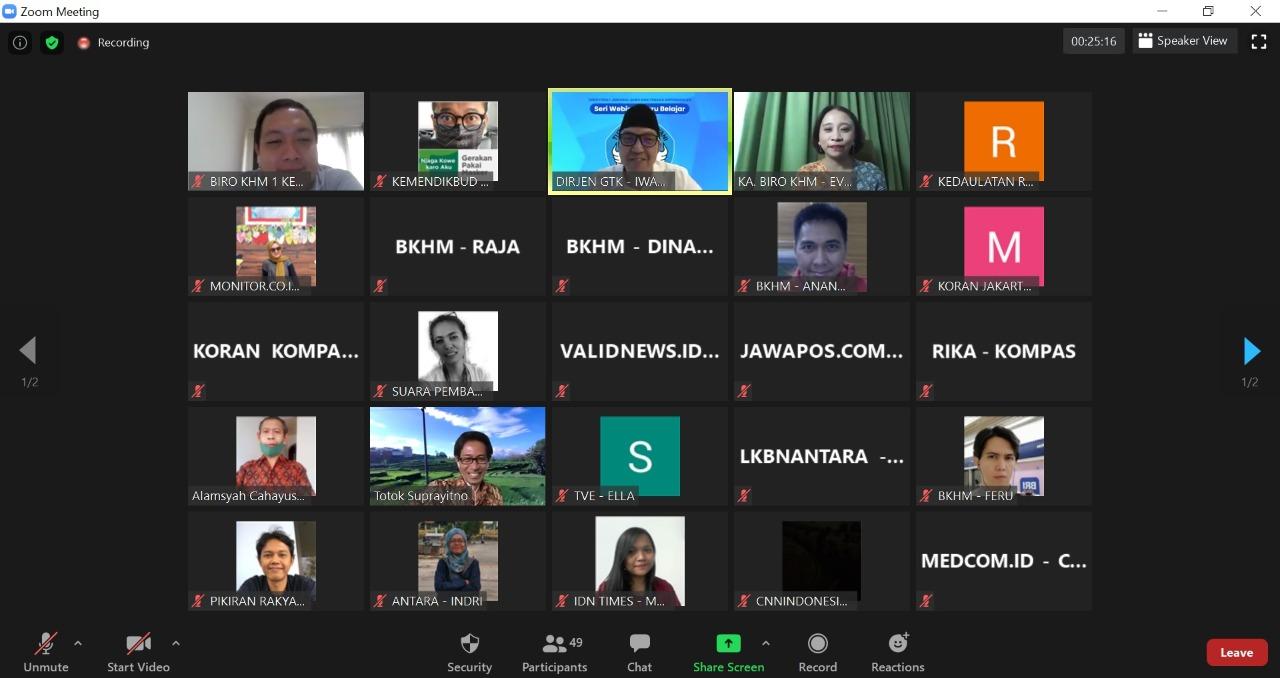 Platform PJJ akan Dipermanenkan. Soal Metode Belajar Tetap Tergantung Zona Covid-19