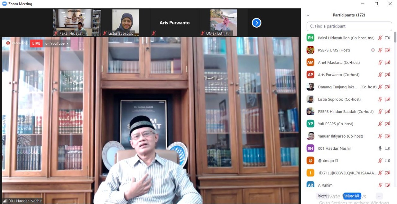 UMS Adakan Webinar Diseminasi Program Revitalisasi dan Institusionalisasi Pendidikan Pancasila di Perguruan Tinggi