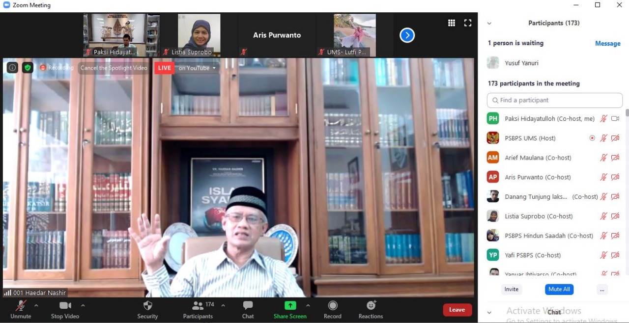 PSBS dan LPIDB UMS Gelar Webinar Bahas Revitalisasi Pancasila, Hadirkan Ketua Umum PP Muhammadiyah