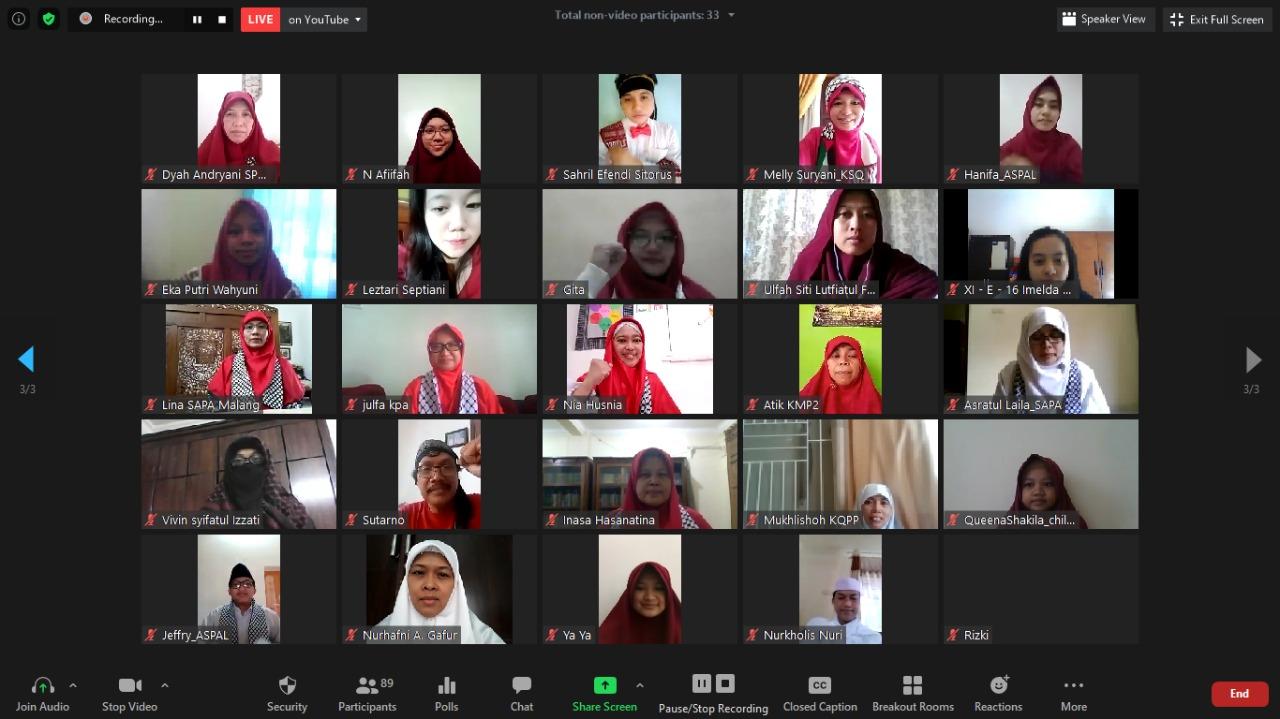 Gelar Upacara Bendera HUT RI Secara Virtual, Adara Relief Ingatkan Andil Palestina pada Kemerdekaan RI