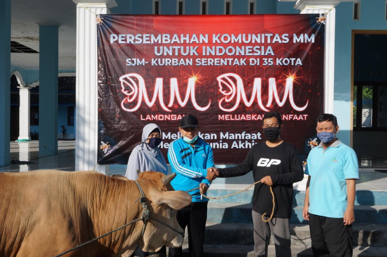 Komunitas MM Serahkan Hewan Kurban bagi Warga Bluluk Lamongan
