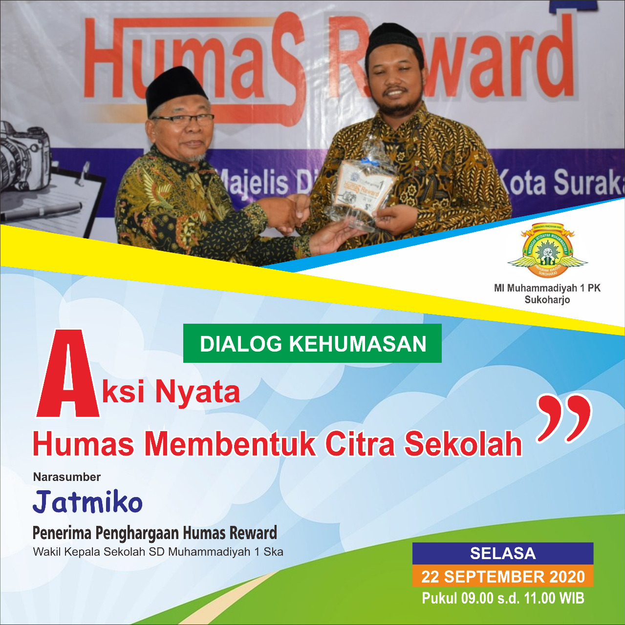 Humas SD Muhammaiyah 1 Ketelan Jadi Narasumber Cara Membentuk Citra Sekolah