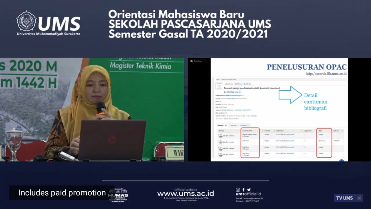 Pascasarjana UMS Sambut Mahasiswa secara Luring dan Daring