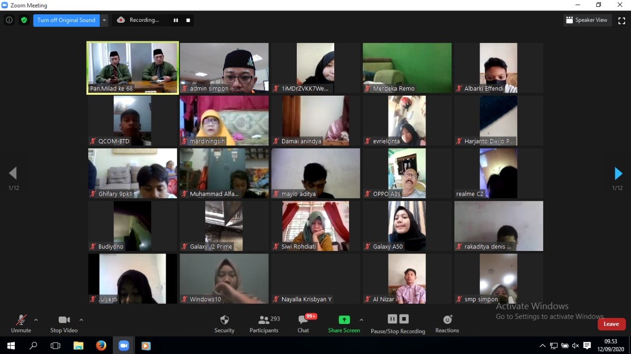 SMP Muhammadiyah 1 Surakarta Gelar Webinar Dalam Rangka Perayaan Puncak Milad ke -68