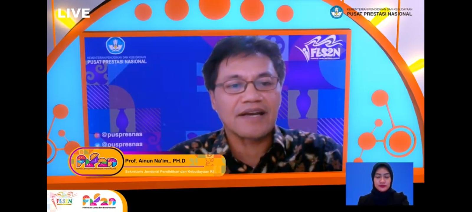 Buka Resmi FLS2N 2020, Sekjen Kemendikbud: Seni Memberi Energi Positif dan Rasa Bahagia