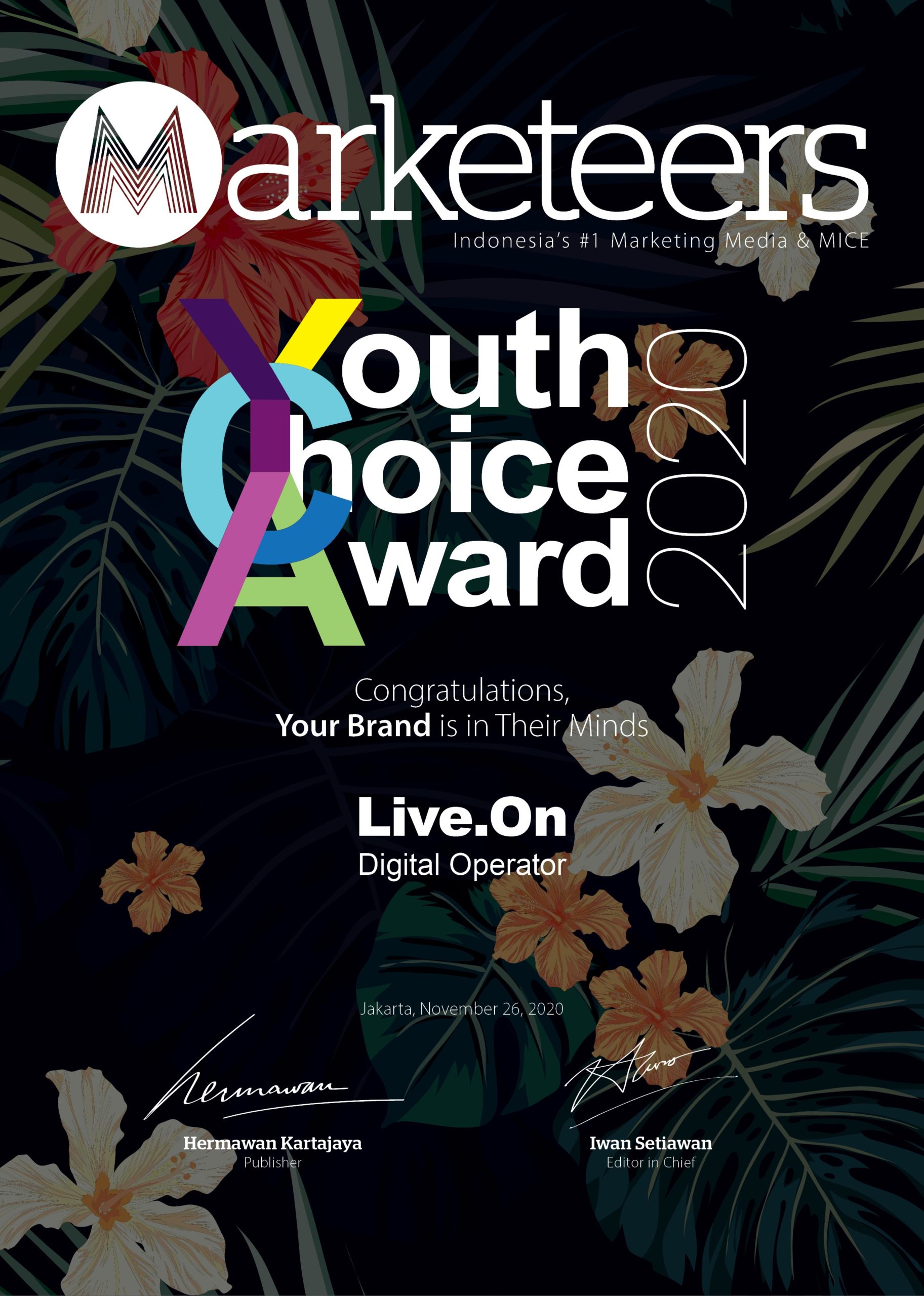 XL Axiata Raih Penghargaan Marketeers Youth Choice Brand of The Year 2020