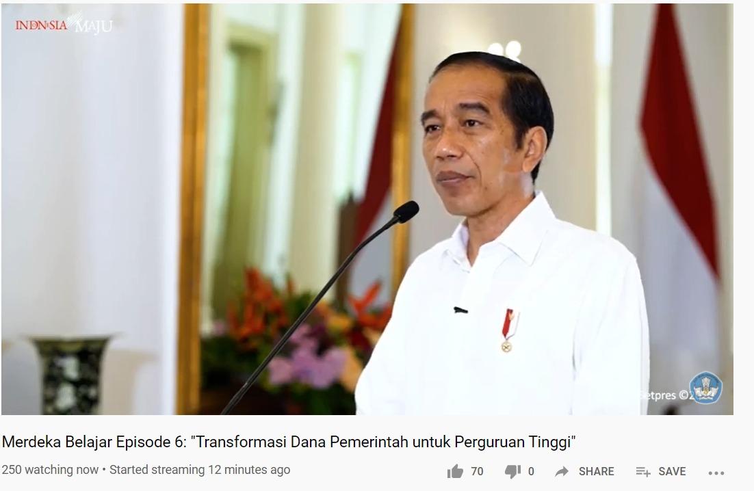 Luncurkan Merdeka Belajar Episode 6, Presiden: Wujudkan SDM Unggul Melalui Transformasi Pendidikan Tinggi