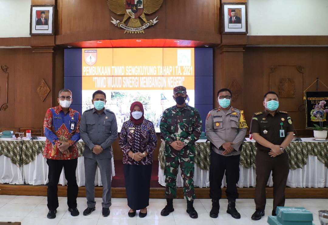 Bupati Sleman Buka Kegiatan TMMD Sengkuyung Tahap I Tahun 2021