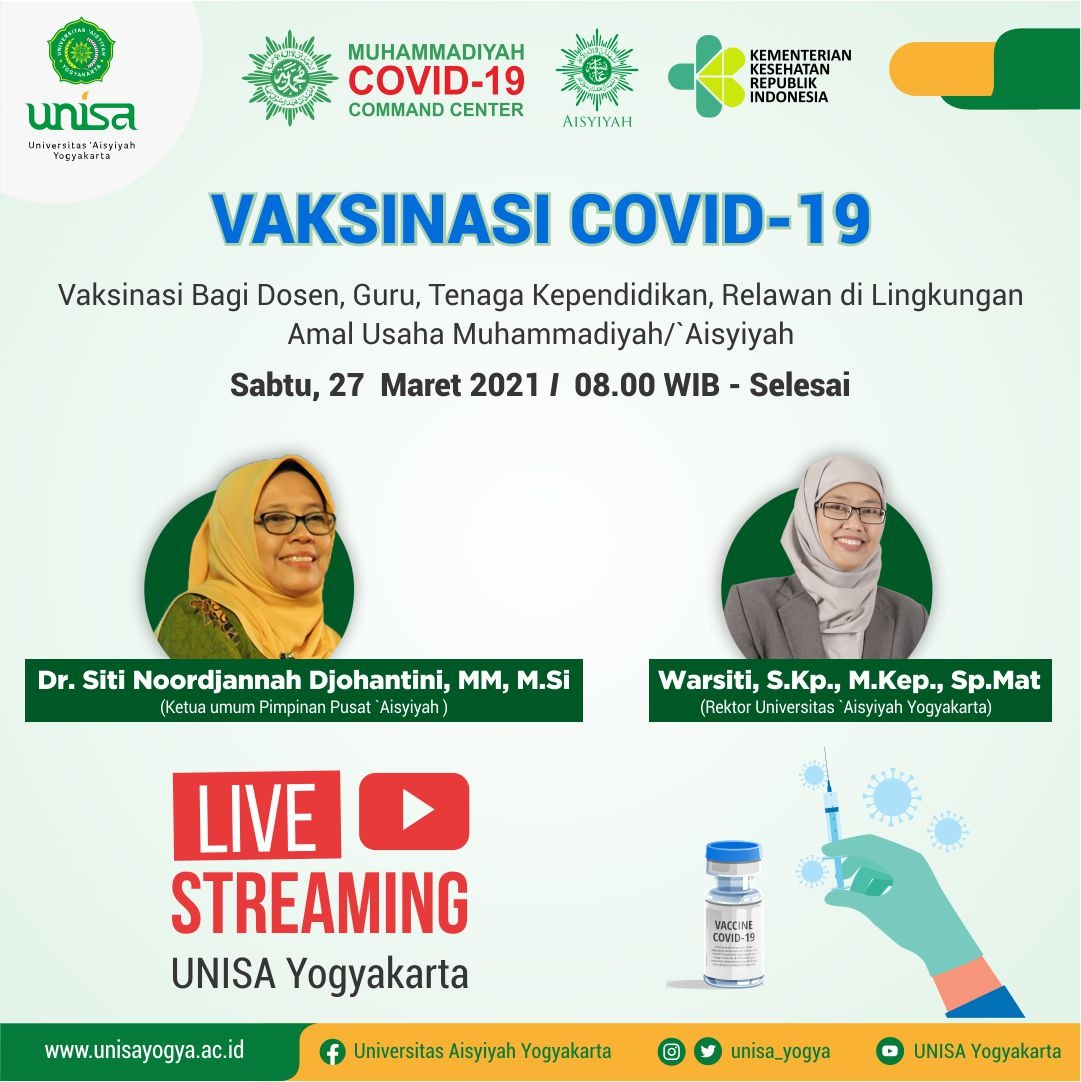 Vaksinasi Covid-19 di Universitas Aisyiyah Yogyakarta