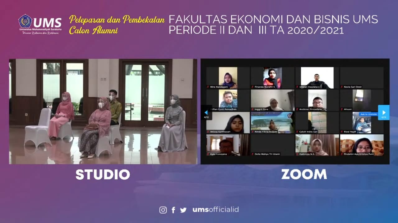 FEB UMS Gelar Pelepasan 326 Alumninya dan Beri Pembekalan Secara Online