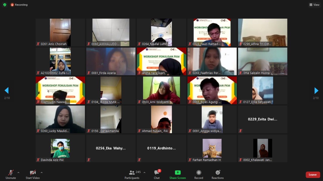 Tingkatkan Kreatifitas Mahasiswa di Masa Pandemi, HMP PAI UMS Gelar Workshop Penulisan PKM secara Daring