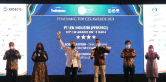Program CSR Tenaga Surya Len Industri Menangkan TOP CSR Award 2021