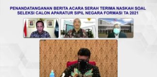 Kemendikbud Serahkan Soal Kompetensi Dasar Calon ASN 2021 kepada Panselnas
