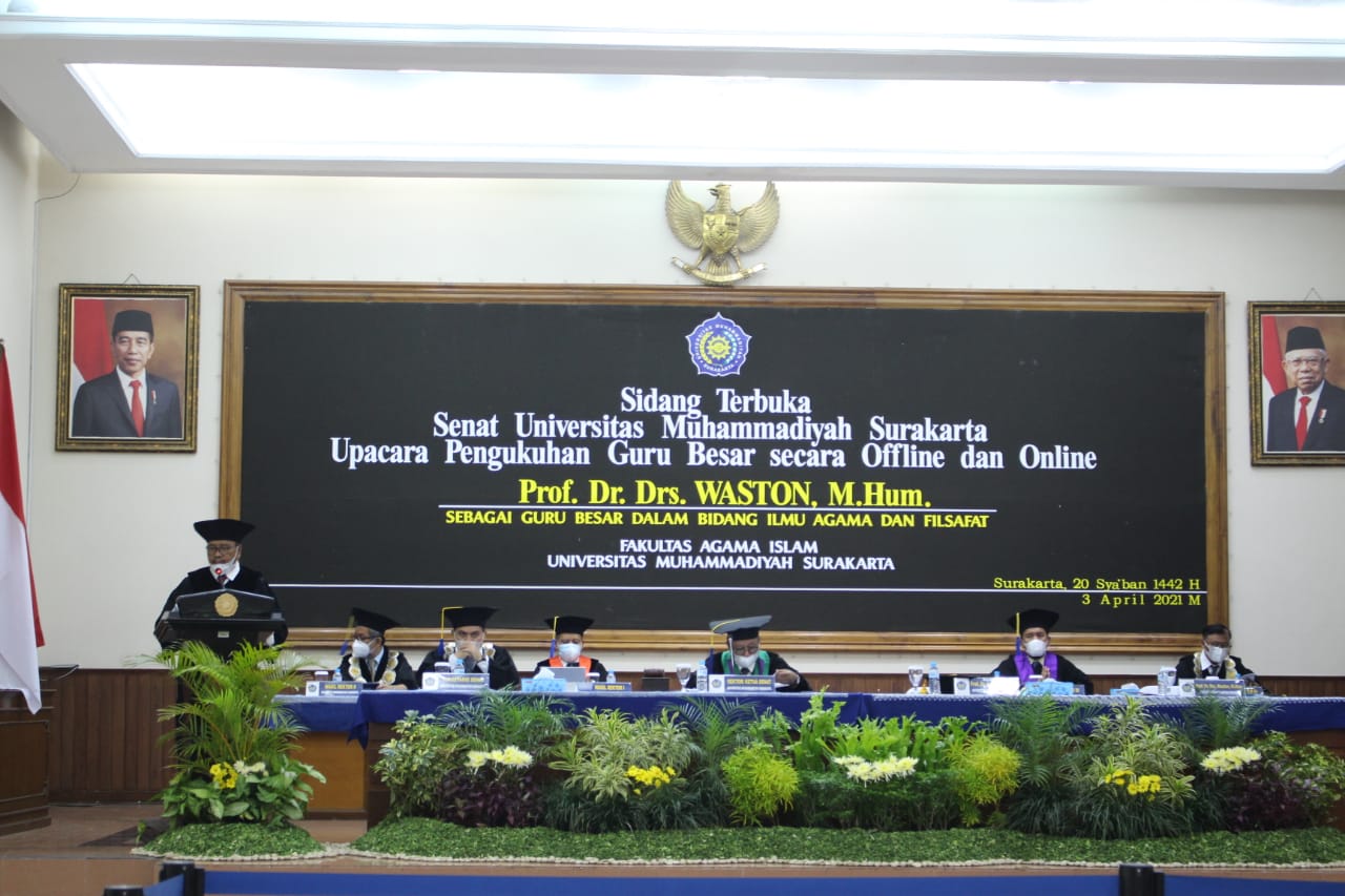 UMS Kukuhkan Prof. Dr. Waston M.Hum sebagai Guru Besar Bidang Agama Dan Filsafat. Jadi Guru Besar ke-32