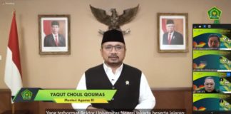 Menag Sampaikan Tausiyah pada Halal Bihalal Virtual UNJ