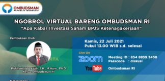 Ombudsman RI Awasi Pengelolaan Dana Investasi BPJS Ketenagakerjaan