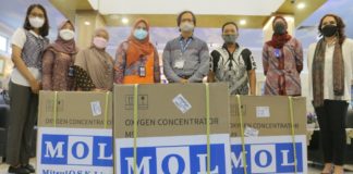 Sinergi Penanganan Covid-19, STIP Jakarta Terima Bantuan Tabung Oksigen Consentrate dari Mitsui O.S.S.Line