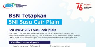 BSN Tetapkan SNI Susu Cair Plain
