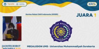 Mantap! Tim Megalodon UMS Berhasil Raih Juara Pertama Sekaligus Best Strategi Dalam Kontes Robot SAR Indonesia (KRSRI) 2021