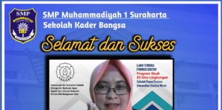 SMP Muhammadiyah 1 Surakarta Mempunyai Guru Raih Gelar Doktor