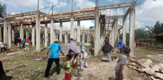 Sempat Terbengkalai, Pembangunan Masjid Baitul Amanah Desa Sampurago Kuantan Singingi Dilanjutkan