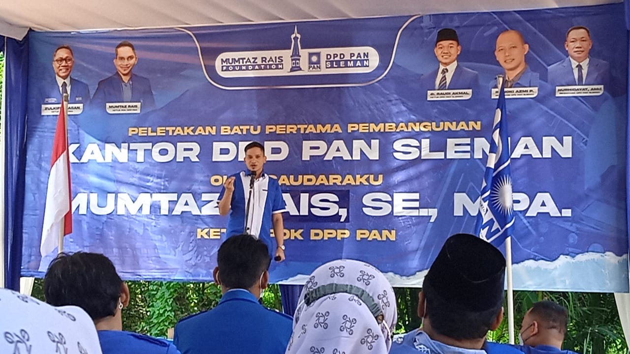 Mumtaz Rais Ketu POK DPP PAM Dalam Sambutan Peletakan Batu Pertama DPD PAN Sleman