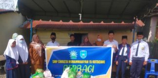 SMPS Muhammadiyah Kutacane Bantu Korban Kebakaran di Desa Penampaan