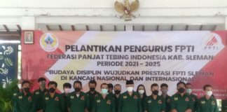 Pelantikan Nahkoda Baru Pengurus FPTI Sleman Pengurus Federasi Panjat Tebing Indonesia periode 2021-2025 Kabupaten Sleman