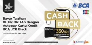 Bayar Tagihan XL PRIORITAS Pakai Autopay Kartu Kredit BCA JCB Black, Ada Bonus Kuota dan Cashback hingga Rp350 Ribu