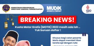 Kuota Tiket Mudik dengan Motis Masih Tersedia, DJKA Ajak Masyarakat Mudik Lebih Awal