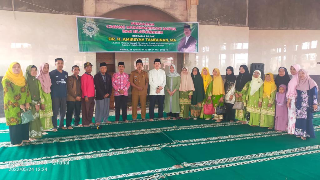 Silaturrahmi halal bi halal keluarga besar Muhammadiyah Cabang Matur menggelar silaturrahmi Syawal 1443 H