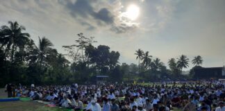 Sholat Idulfitri 1443 H di Lapangan Bangunkerto Kapanewon Turi, Obati Kerinduan Jamaah