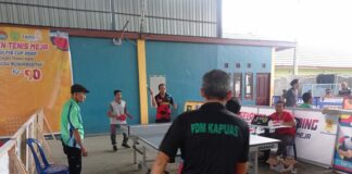Jalin silaturahim antar komunitas, PDPM Pulang Pisau gelar turnamen Tenis meja