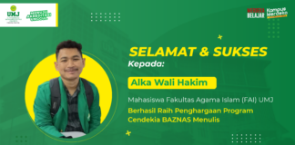 Mahasiswa UMJ Raden Alka Raih Penghargaan Beasiswa Cendekia BAZNAS Menulis