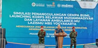 MDMC Gelar Simulasi Penanggulangan Gempa Bumi dan Llaunching Komunitas Relawan Muhammadiyah