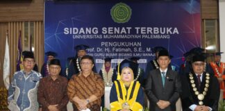 Prof. Dr. Fatimah Dikukuhkan Sebagai Guru Besar Bidang Ilmu Manajemen Universitas Muhammadiyah Palembang