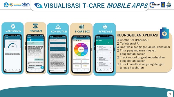 Aplikasi pendukung T-Care inovasi Tim PKM Mahasiswa UII Yogyakarta. (foto : istimewa)