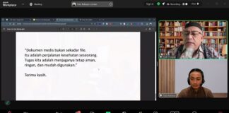 Toto Raharjo Temukan Cara Melindungi Dokumen Medis Elektronik Toto Raharjo yang didampingi Yudi Prayudi saat memaparkan hasil penelitiannya kepada wartawan secara virtual. (foto : istimewa)