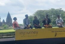 IDM Rayakan Pergantian Tahun 2025 ke 2026 Bernuansa Keprihatinan Penjelasan rangkaian ancara perayaan pergantian tahun 2025 ke 2026 kepada wartawan di Candi Prambanan. (foto : heri purwata)