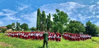 Koramil Banyudono Latih Bela Negara Siswa SD Muh PK Banyudono