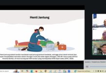 Telehealth, Tutorial Kesehatan Darurat untuk Menolong Orang Henti Jantung Ahmad Luthfi (atas), Sri Kusumadewi, dan Ruhil Iswara (bawah) saat memberikan keterangan kepada wartawan secara virtual, Senin (12/1/2026). (foto : screenshootzoom/heri purwata)