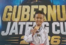 Khaleev Murid SD Muhammadiyah 24 Gajahan Raih Medali Emas di Gubernur Cup 2026 Taekwondo Open Tournament