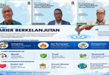 Adityanto Prayogo Berbagi Tips Keberhasilan Karier Berkelanjutan di UII Kiri ke kanan: R Teduh Dirgahayu, Adityanto Prayogo, dan Dr Ahmad Luthfi, Manajer Akademik Keilmuan Magister Informatika FTI UII saat menyampaikan materi Kuliah Umum, Sabtu (20/6/2026). (foto : istimewa)