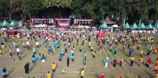Semarak IKA Wisnu Murti Banjiri Lapangan Denggung Sleman, Bawa Semangat Guyub Saklawase, Migunani Tumraping