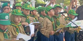 1000 Pelajar Muhammadiyah DIY Lantunkan Macapat di Titik Nol KM Yogyakarta